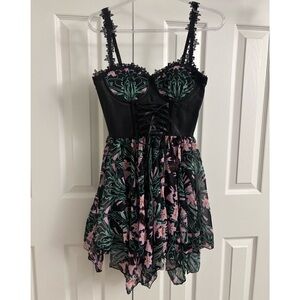 Dolls kill Widow FLORAL OATH MINI DRESS